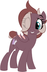 Size: 994x1525 | Tagged: artist needed, safe, derpibooru import, oc, oc:efflorescence, bat pony, pony, 2021 community collab, derpibooru community collaboration, female, makeup, mare, show accurate, simple background, solo, transparent background, wings