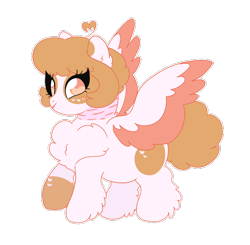 Size: 624x611 | Tagged: safe, artist:bubbled-tea-dreams, derpibooru import, oc, oc only, oc:heather sweet feathers, pegasus, pony, chest fluff, female, fluffy, mare, no pupils, scar, simple background, solo, spread wings, transparent background, wings