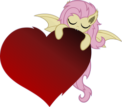 Size: 3500x3087 | Tagged: safe, artist:godoffury, derpibooru import, fluttershy, bat pony, pony, bat ponified, female, flutterbat, heart, hearts and hooves day, holiday, race swap, simple background, solo, transparent background, valentine's day, vector