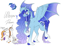 Size: 1260x950 | Tagged: safe, artist:arexstar, derpibooru import, oc, oc:whisper dream, bat pony, pony, unicorn, magical lesbian spawn, offspring, parent:fluttershy, parent:princess luna, parents:lunashy, simple background, white background