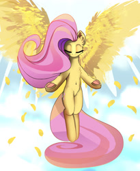 Size: 1397x1700 | Tagged: safe, artist:imadeoos, derpibooru import, fluttershy, pegasus, pony, flying, solo