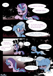 Size: 3035x4299 | Tagged: safe, artist:lexiedraw, derpibooru import, starlight glimmer, trixie, pony, unicorn, comic, dialogue, drunk, drunker glimmer, female, high res, lesbian, shipping, startrix