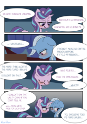 Size: 3035x4299 | Tagged: safe, artist:lexiedraw, derpibooru import, starlight glimmer, trixie, pony, unicorn, blushing, comic, dialogue, drunk, female, high res, lesbian, shipping, startrix