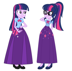 Size: 1024x1008 | Tagged: safe, alternate version, artist:cartoonmasterv3, derpibooru import, sci-twi, twilight sparkle, twilight sparkle (alicorn), alicorn, human, equestria girls, alternate design, alternate universe, clothes, humanized, long skirt, skirt, solo, vector