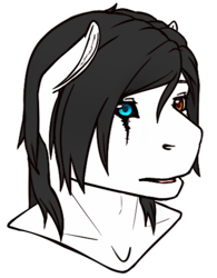 Size: 373x477 | Tagged: safe, artist:imreer, derpibooru import, oc, oc only, oc:richard, earth pony, bust, earth pony oc, eye scar, heterochromia, male, scar, simple background, solo, transparent background