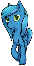 Size: 593x1152 | Tagged: safe, artist:safizejaart, derpibooru import, oc, oc only, oc:thinker blue, pegasus, pegasus oc, simple background, smiling, transparent background, two toned mane, two toned tail, wings