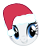 Size: 48x48 | Tagged: safe, derpibooru import, rarity, pony, unicorn, christmas, emoticon, grin, happy, hat, holiday, mlpforums, picture for breezies, santa hat, simple background, smiling, solo, transparent background