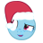 Size: 48x48 | Tagged: safe, derpibooru import, rainbow dash, pegasus, pony, lesson zero, christmas, emoticon, hat, holiday, inverted mouth, mlpforums, picture for breezies, santa hat, solo