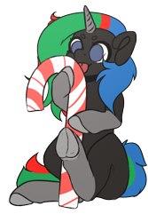 Size: 1750x2613 | Tagged: safe, artist:cookiedo, derpibooru import, oc, oc:thinkpony, pony, unicorn, candy, candy cane, commission, female, food, frog (hoof), licking, mare, tongue out, underhoof, ych result, your character here