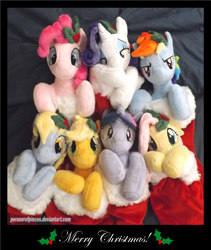 Size: 1605x1904 | Tagged: safe, artist:peruserofpieces, derpibooru import, applejack, derpy hooves, fluttershy, pinkie feather, pinkie pie, rainbow dash, rarity, twilight sparkle, alicorn, earth pony, pegasus, pony, unicorn, bedroom eyes, christmas, christmas stocking, cute, dashabetes, derpabetes, female, females only, flirty, floppy ears, garland, group photo, group shot, hiding behind hooves, holiday, holly, jackabetes, leaning, looking at you, mane six, mare, peruserofpieces is trying to murder us, pinkiebetes, raribetes, shy, shyabetes, twiabetes