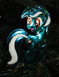 Size: 786x1017 | Tagged: safe, alternate version, artist:malte279, derpibooru import, lyra heartstrings, christmas, christmas lights, christmas tree, craft, hearth's warming eve, holiday, metal foil, relief, tree