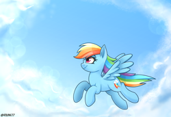 Size: 3800x2600 | Tagged: safe, artist:rivin177, derpibooru import, rainbow dash, pegasus, pony, cloud, female, flying, high res, mare, profile, sky, solo, spread wings, wings