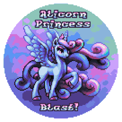 Size: 272x272 | Tagged: safe, artist:pix3m, derpibooru import, oc, oc:princess zenith, alicorn, alicorn oc, eyeshadow, horn, makeup, pixel art, solo, wings