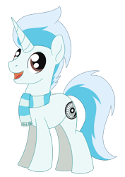 Size: 1134x1603 | Tagged: safe, artist:dyonys, derpibooru import, oc, oc only, oc:froster dune, unicorn, clothes, male, open mouth, scarf, simple background, solo, stallion, transparent background