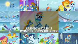 Size: 1987x1117 | Tagged: safe, derpibooru import, edit, edited screencap, editor:quoterific, screencap, bow hothoof, fire streak, high winds, lightning streak, misty fly, rainbow dash, scootaloo, silver lining, silver zoom, soarin', spike, spitfire, surprise, twilight sparkle, wave chill, wind rider, windy whistles, dragon, pegasus, pony, grannies gone wild, newbie dash, parental glideance, rarity investigates, secret of my excess, sonic rainboom (episode), testing testing 1-2-3, the best night ever, the last problem, the washouts (episode), wonderbolts academy, candy cloud, monsoon season, older, older rainbow dash, storm chaser, swift vanilla, updraft
