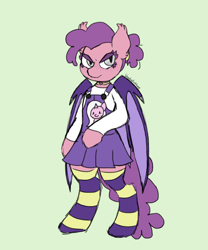 Size: 2500x3000 | Tagged: safe, artist:bloodysticktape, derpibooru import, anthro, bat pony, overall dress, plushie