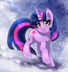 Size: 1310x1400 | Tagged: safe, artist:joakaha, derpibooru import, twilight sparkle, unicorn twilight, pony, unicorn, female, mare, signature, snow, solo