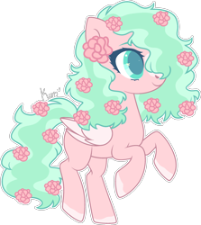 Size: 2202x2467 | Tagged: safe, artist:kurosawakuro, derpibooru import, oc, oc only, pegasus, pony, colored wings, female, flower, flower in hair, mare, simple background, solo, transparent background, white outline, wings