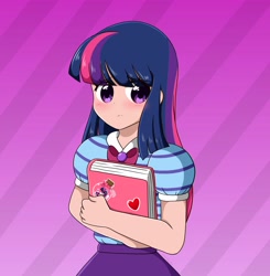 Size: 4012x4096 | Tagged: safe, alternate version, artist:kittyrosie, derpibooru import, sci-twi, twilight sparkle, equestria girls, book, cute, holding hands, human coloration, missing accessory, no glasses, solo, sticker, twiabetes