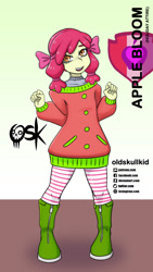 Size: 984x1744 | Tagged: safe, artist:oldskullkid, derpibooru import, apple bloom, equestria girls, christmas, holiday