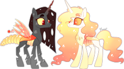 Size: 4799x2673 | Tagged: safe, artist:kurosawakuro, derpibooru import, oc, oc only, changepony, hybrid, interspecies offspring, offspring, parent:king sombra, parent:queen chrysalis, parents:chrysombra, simple background, transparent background