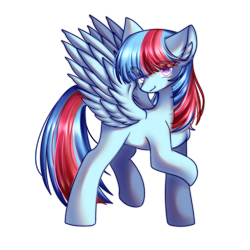 Size: 2000x2000 | Tagged: safe, artist:遐音, derpibooru import, oc, oc only, oc:jungle valley, pegasus, pony, 2021 community collab, derpibooru community collaboration, pegasus oc, simple background, solo, stand, transparent background, wings