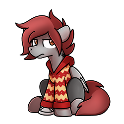 Size: 1240x1240 | Tagged: safe, artist:sugar morning, derpibooru import, oc, oc only, oc:artfulcord, pegasus, amputee, christmas sweater, clothes, male, prosthetic leg, prosthetic limb, prosthetics, sikan pegasus, simple background, solo, stallion, sweater, transparent background