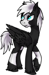 Size: 542x820 | Tagged: safe, artist:honcho, derpibooru import, oc, oc only, oc:ash "grom" frost, pegasus, pony, 2021 community collab, derpibooru community collaboration, raised hoof, simple background, solo, transparent background