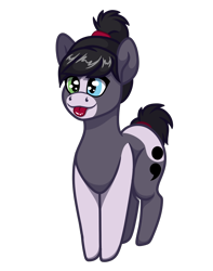 Size: 900x1140 | Tagged: safe, artist:ismim, artist:ismim_art, derpibooru import, oc, oc only, oc:eden, earth pony, pony, 2021 community collab, derpibooru community collaboration, female, heterochromia, mare, simple background, solo, tongue out, transparent background