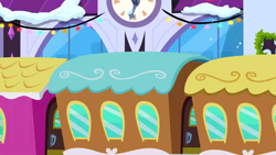 Size: 1280x720 | Tagged: safe, derpibooru import, screencap, hearth's warming eve (episode), background, canterlot, friendship express, no pony, scenic ponyville