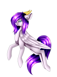 Size: 1932x2600 | Tagged: safe, artist:minelvi, derpibooru import, oc, oc only, pony, ear piercing, horns, piercing, simple background, transparent background, wings