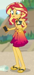 Size: 200x444 | Tagged: safe, derpibooru import, screencap, sunset shimmer, better together, equestria girls, x marks the spot, clothes, cropped, sleeveless, solo, swimsuit