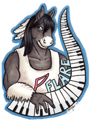 Size: 422x552 | Tagged: safe, artist:hollyann, derpibooru import, oc, oc only, anthro, earth pony, bust, clothes, earth pony oc, keyboard, male, nail polish, solo, traditional art