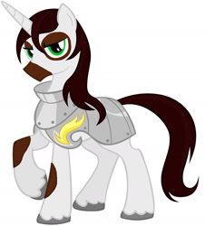 Size: 1280x1414 | Tagged: safe, artist:ask-fleetfoot, derpibooru import, oc, oc:hardy mackintosh, pony, unicorn, armor, ask-fleetfoot, male, simple background, solo, stallion, transparent background