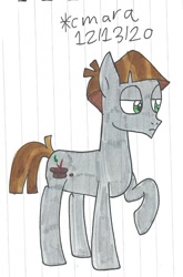 Size: 700x1059 | Tagged: safe, artist:cmara, derpibooru import, mudbriar, earth pony, pony, male, raised hoof, simple background, solo, stallion, traditional art, white background