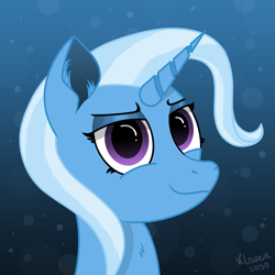 Size: 3003x3003 | Tagged: safe, artist:klonex1050art, derpibooru import, trixie, pony, unicorn, female, looking at you, solo