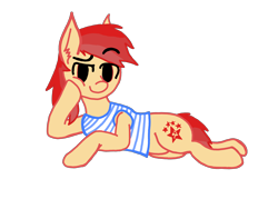 Size: 4032x3024 | Tagged: safe, artist:antique1899, derpibooru import, oc, oc only, oc:sovietpony, 2021 community collab, clothes, derpibooru community collaboration, digital art, draw me like one of your french girls, ear fluff, eyebrows visible through hair, female, hammer and sickle, mare, red eyes, simple background, smiling, smirk, solo, soviet, tanktop, telnyashka, transparent background