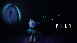 Size: 1920x1080 | Tagged: safe, artist:skyarrow, derpibooru import, ocellus, changedling, changeling, fanfic:prey, 3d, source filmmaker, text