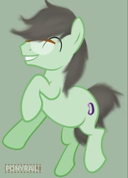 Size: 1153x1597 | Tagged: safe, artist:indonesiarailroadpht, artist:ponyrailartist, derpibooru import, oc, oc only, oc:paradox, earth pony, pony, close eyes, glasses, male, open mouth, simple background, smiling, solo, stallion