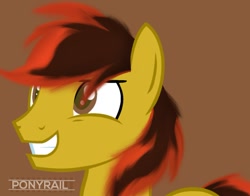 Size: 1176x921 | Tagged: safe, artist:indonesiarailroadpht, artist:ponyrailartist, derpibooru import, oc, oc only, oc:ace, pegasus, pony, awkward, awkward smile, male, stallion