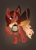 Size: 2150x3024 | Tagged: safe, artist:howxu, derpibooru import, oc, oc only, oc:flechette, changeling, hybrid, moth, mothling, original species, lantern, red changeling, simple background