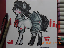 Size: 2828x2121 | Tagged: safe, artist:canadianpancake1, derpibooru import, earth pony, pony, ayano aishi, marker drawing, ponyfications, solo, traditional art