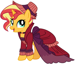 Size: 1024x886 | Tagged: safe, artist:emeraldblast63, derpibooru import, sunset shimmer, a hearth's warming tail, clothes, dress, simple background, solo, transparent background, vector