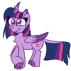 Size: 1000x1000 | Tagged: safe, artist:rubyg242, derpibooru import, twilight sparkle, twilight sparkle (alicorn), alicorn, hybrid, kirin, cloven hooves, simple background, solo, white background