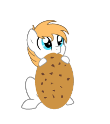 Size: 800x900 | Tagged: safe, artist:ngthanhphong, derpibooru import, oc, oc only, cookie, food, giant cookie, looking up, male, nom, simple background, small pony, solo, stallion, transparent background