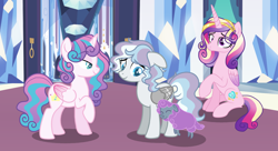 Size: 4912x2679 | Tagged: safe, artist:gallantserver, derpibooru import, princess cadance, princess flurry heart, oc, oc:jelly beans, oc:winter solstice, alicorn, pegasus, pony, sheep, amputee, artificial wings, augmented, ears, female, floppy ears, mare, older, older flurry heart, prosthetic limb, prosthetic wing, prosthetics, tiny ewes, wings