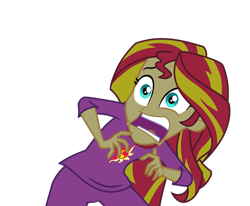Size: 2701x2221 | Tagged: safe, artist:riariirii2, derpibooru import, sunset shimmer, equestria girls, rainbow rocks, clothes, exploitable meme, faic, female, open mouth, pajamas, scared, simple background, solo, sunset screamer, transparent background, vector
