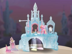 Size: 2447x1844 | Tagged: dead source, safe, princess cadance, princess flurry heart, shining armor, pony, unicorn, spoiler:s06, brushable, castle, irl, photo, picture frame, toy