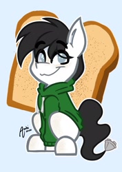 Size: 1448x2048 | Tagged: safe, artist:aidraws, derpibooru import, oc, oc:toasted bread, pony, clothes, male, solo, sweater, toaster pony