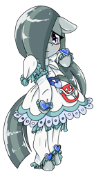 Size: 705x1271 | Tagged: safe, artist:batipin, derpibooru import, limestone pie, marble pie, earth pony, semi-anthro, clothes, cosplay, costume, cure white, pretty cure, simple background, solo, transparent background